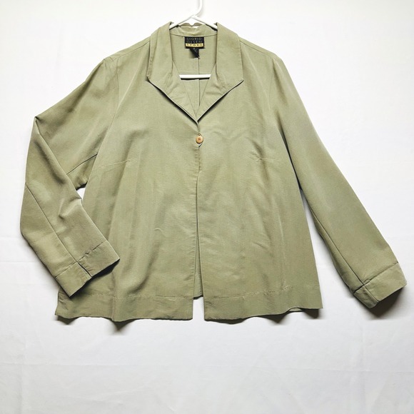 Sigrid Olsen Jackets & Blazers - Sigrid Olsen Sport Sage Green Business Casual Jacket Linen Blend Women's 14